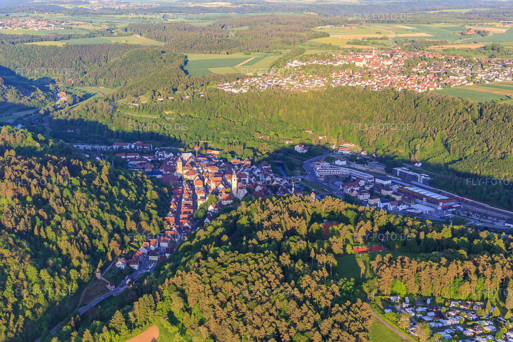 Luftbild: Ortsansicht von Westen in Horb am Neckar im Bundesland Baden-Württemberg in Deutschland. Foto: IMG_114850.jpg vom 31.05.2019 durch Werner Riehm/FLY-FOTO.de