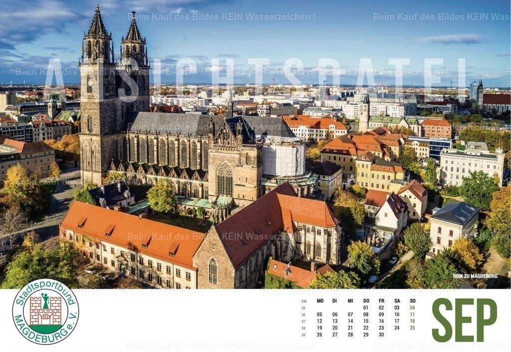 Luftbild Kalender Magdeburg Sachsen Anhalt Dom | Beispiele Firmenkalender individuell mit eigenem Logo - Realisiert mit Pictrs.com