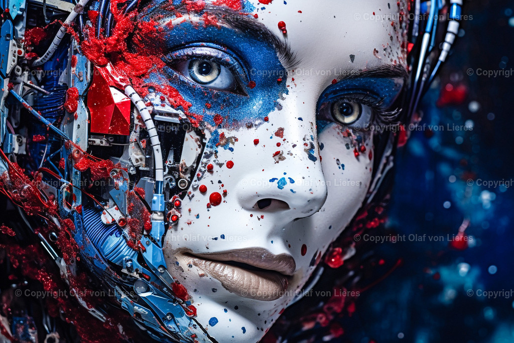 künstliche Intelligenz Wandbild | Gesicht einer künstlichen Intelligenz
