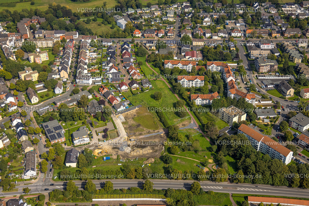 Hamm230900305 | Luftbild, Baustelle An der Erlöserkirche für Eigentumswohnungen und Einfamilienhäuser, Mitte, Hamm, Ruhrgebiet, Nordrhein-Westfalen, Deutschland