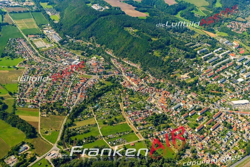 Schwarza Rudolstadt Bild- Das Luftbild wurde 2025 vom UL-Flugzeug heraus erstellt ( keine Drohne bzw. Drohnenaufnahme ) - Hochauflösende Luftaufnahme -Nicht vergleichbar mit Google Maps oder Satelittenbilder- Die Geschenkidee !Mit Lizenz und Bildrechte bestellbar - CC