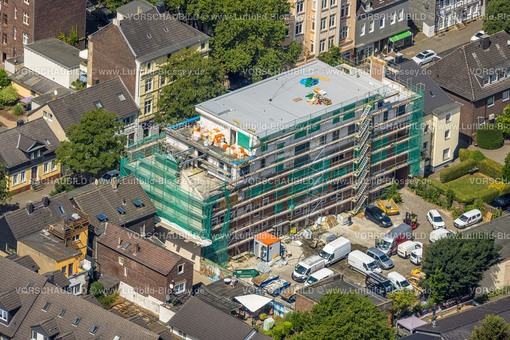 Dortmund220705143 | Luftbild, Alte Polizeiwache Baustelle mit Neubau Wohnhaus, Alte Benninghofer Straße, Hörde, Dortmund, Ruhrgebiet, Nordrhein-Westfalen, Deutschland