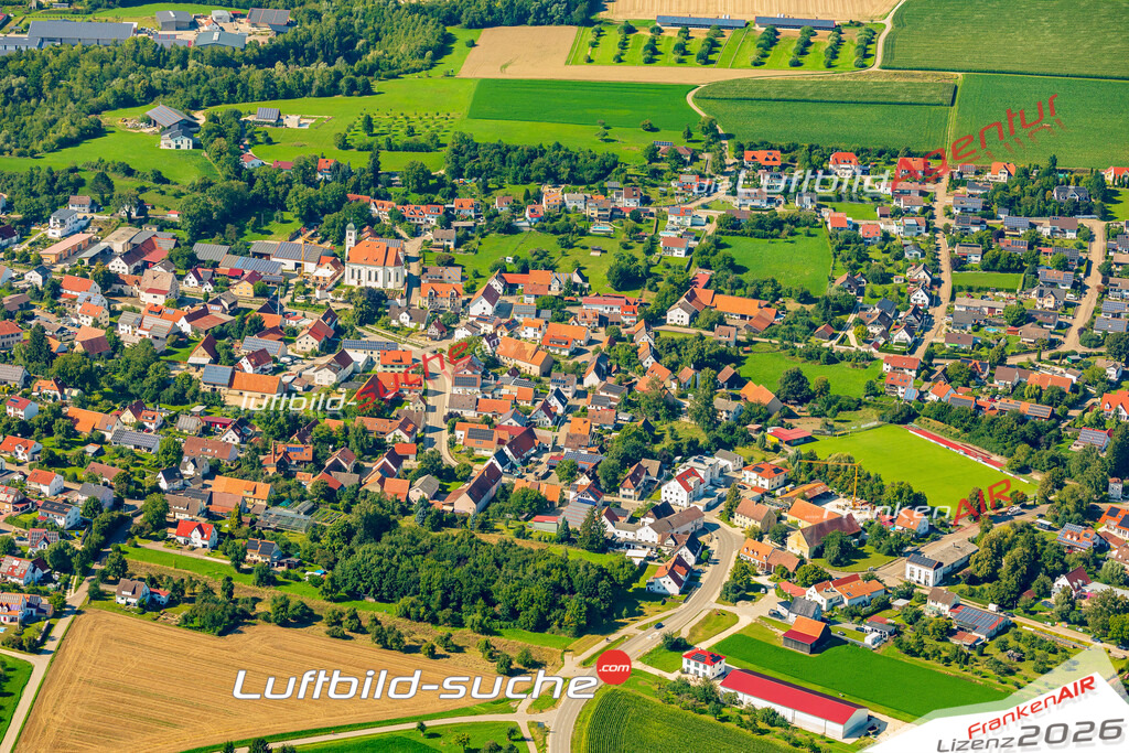 Luftaufnahme von Haunsheim - Die Luftaufnahme wurde 2025 vom UL-Flugzeug heraus erstellt ( keine Drohne ) - Hochauflösende Luftaufnahme - für professionelle Ausdrucke geeignet. Die Geschenkidee !Mit Lizenz und Bildrechte bestellbar