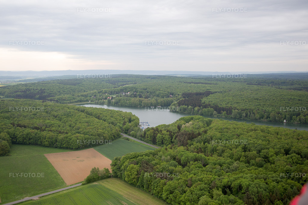 Luftbild: Ellertshäuser See im Ortsteil Altenmünster in Stadtlauringen im Bundesland Bayern in Deutschland. Foto: IMG_079077.jpg vom 15.05.2015 durch Werner Riehm/FLY-FOTO.de