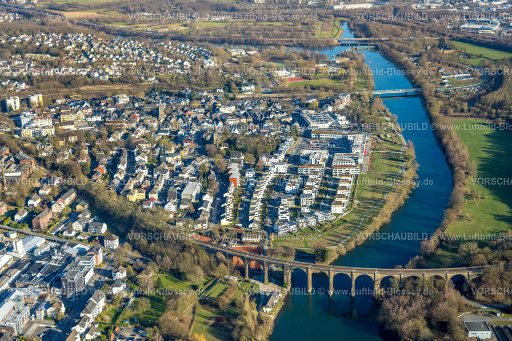 Herdecke260304276 | Luftbild, Ruhrviadukt Herdecke und Fluss Ruhr, Quartier Ruhraue, Ortsansicht Herdecke, Ruhrgebiet, Nordrhein-Westfalen, Deutschland