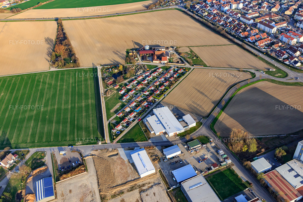 Luftbild: Kleingartenanlage beim Batzenwirt in Breisach am Rhein im Bundesland Baden-Württemberg in Deutschland. Foto: IMG_113166.jpg vom 22.03.2019 durch Werner Riehm/FLY-FOTO.de