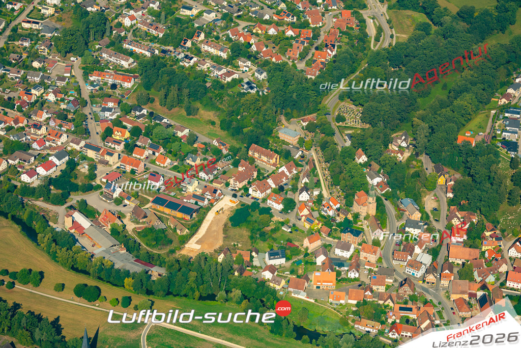 Das Luftbild zeigt : Petersgmünd Georgensgmünd - Die Luftaufnahme wurde 2024 vom UL-Flugzeug aus erstellt ( keine Drohne ) - Hochauflösende Luftaufnahme - Für grossformatige Ausdrucke geeignet. Die Geschenkidee !Mit Lizenz und Bildrechte bestellbar