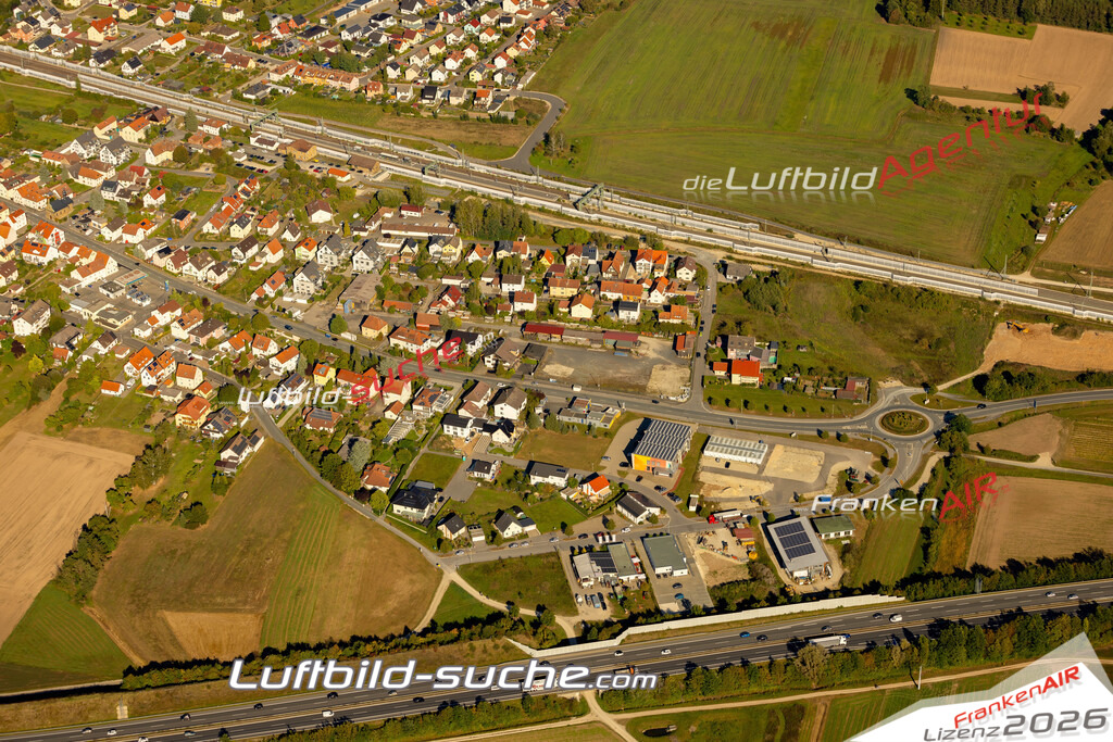 Das Luftbild zeigt :  Breitengüßbach - Die Luftaufnahme wurde 2023 vom UL-Flugzeug aus erstellt ( keine Drohne ) - Hochauflösende Luftaufnahme - Für grossformatige Ausdrucke geeignet. Die Geschenkidee !Mit Lizenz und Bildrechte bestellbar