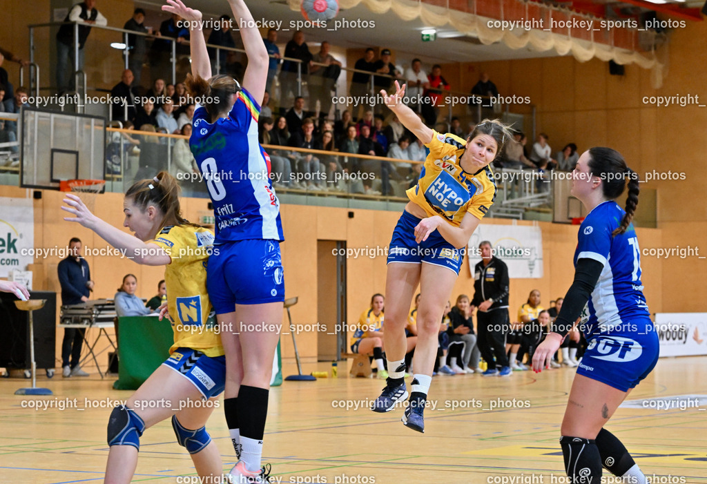 SC Ferlach Damen vs. Hypo Niederösterreich 18.11.2023 | #94 STOJANOVIC Jovana, #8 FRITZ Katharina, #9 KOVACS, Patricia,  #71 Voncina Luna