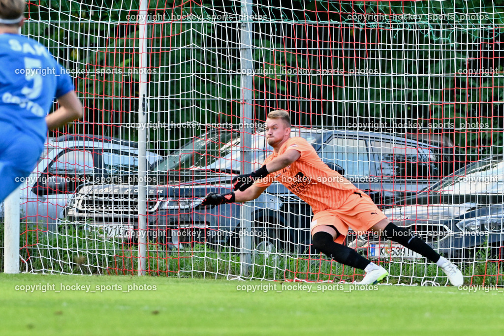 KAC 1909 vs. SAK | #22 Florian Magnes KAC 1909, Elfmeter SAK, KAC 1909 vs. SAK, KAC 1909 vs. SAK am 06.09.2024 in Klagenfurt (Sportplatz KAC), Austria, (Photo by Bernd Stefan)