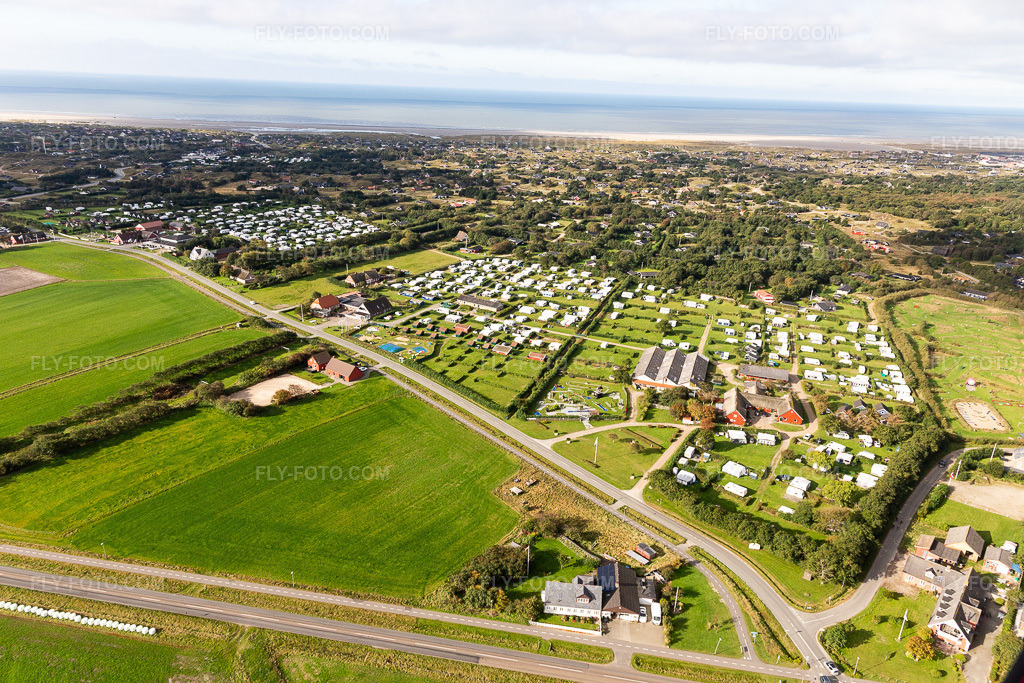 Aerial view: Feldberg Camping in Fanø in the state South Denmark, Denmark.Photo: IMG_118540.jpg taken on 09/21/2019 by Werner Riehm/FLY-FOTO.comResolution of the original: 5472 x 3648 px