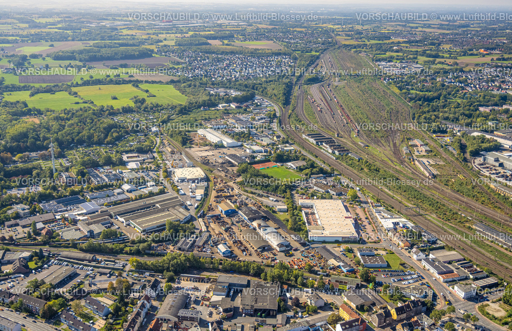 Hamm250901731 | Luftbild, Rangierbahnhof Hamm, Gewerbegebiet Östingstraße und Ortsteil Lohauserholz, Tierpark, Sender Hamm Fernmeldeturm, Mitte, Hamm, Ruhrgebiet, Nordrhein-Westfalen, Deutschland