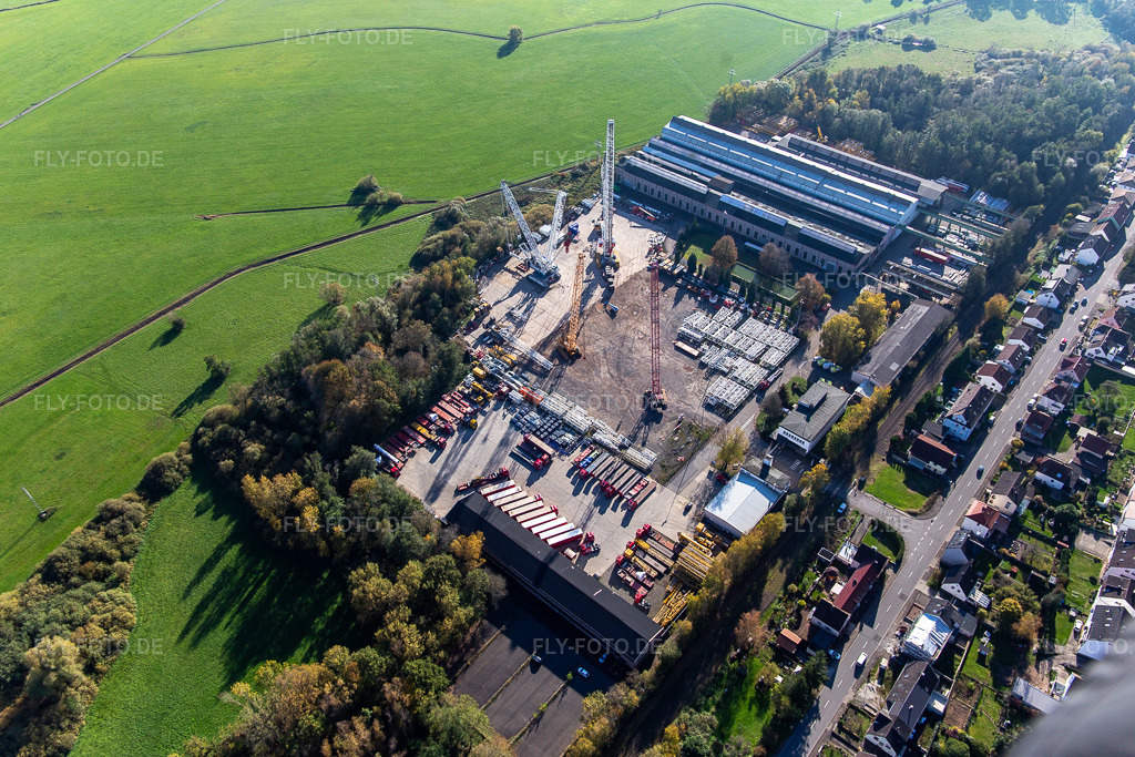 Luftbild: onroad GmbH (Spezial- und Schwertransporte, Kranüberführungen, Kranarbeiten) im Ortsteil Bierbach in Blieskastel im Bundesland Saarland in Deutschland. Foto: IMG_143966.jpg vom 27.10.2024 durch Werner Riehm/FLY-FOTO.deSchwerlasttransporte für Rheinland-Pfalz, das Saarland, Luxemburg und Frankreich - onroad GmbH