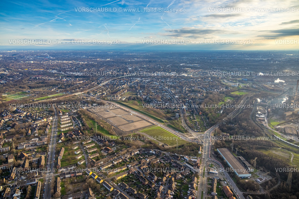 Duisburg230101280 | Luftbild, Brachfläche, geplantes Gewerbegebiet Friedrich-Park, Schacht 2/5, Marxloh, Duisburg, Ruhrgebiet, Nordrhein-Westfalen, Deutschland