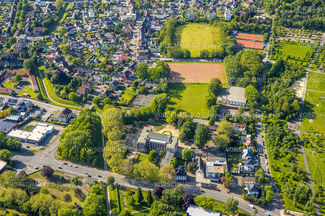 Hamm230506647 | Luftbild, Glückaufstadion und Tennisplätze, geplante Bebauung, Stadtbezirk Herringen, Hamm, Ruhrgebiet, Nordrhein-Westfalen, Deutschland