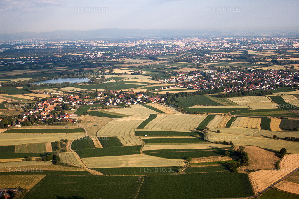 Luftbild: Ortsansicht von Nordosten im Ortsteil Odelshofen in Kehl im Bundesland Baden-Württemberg in Deutschland. Foto: IMG_68057.jpg vom 19.06.2014 durch Werner Riehm/FLY-FOTO.de