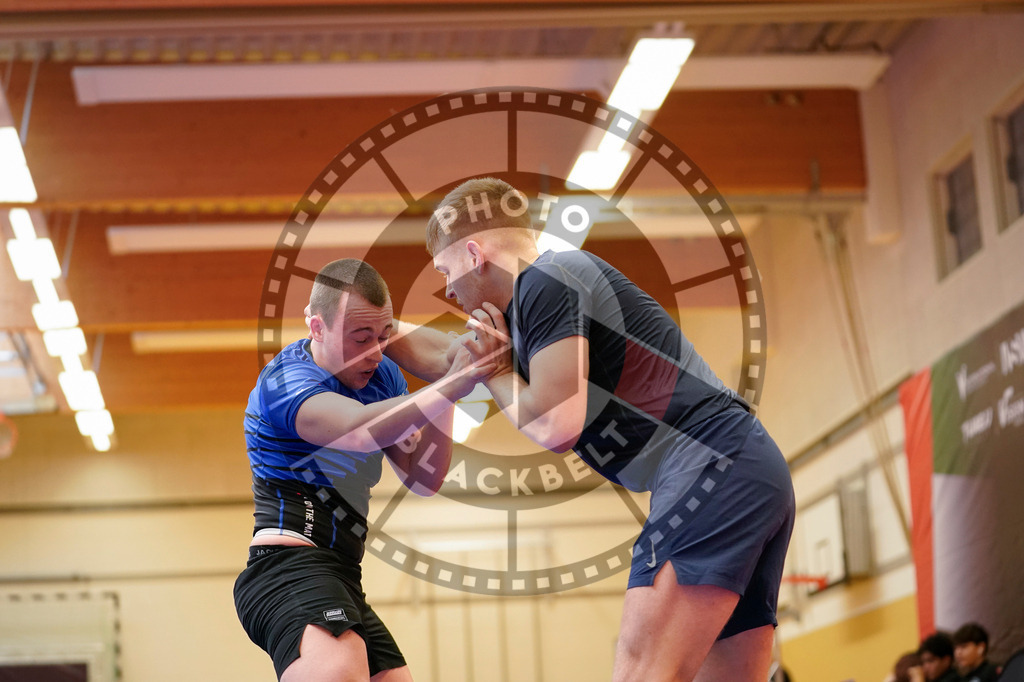 20240203PBB08321 | Fighters compete during the Brazilian Jiu-Jitsu Championship of the AJP Tour in Maintal by Frankfurt am Main, Germany, on February 2, 2024.