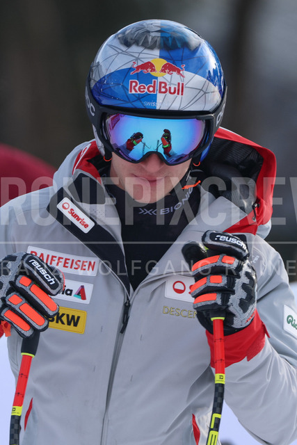 Audi FIS Ski World Cup: Men’s Slalom – Hahnenkamm Race, Kitzbuehel | Kitzbuehel, Austria, 25.Jan.26 - Alpine Skiing - FIS World Cup, Hahnenkamm Race, Slalom, men. The image shows ODERMATT Marco (SUI, Stoeckli) study the course.