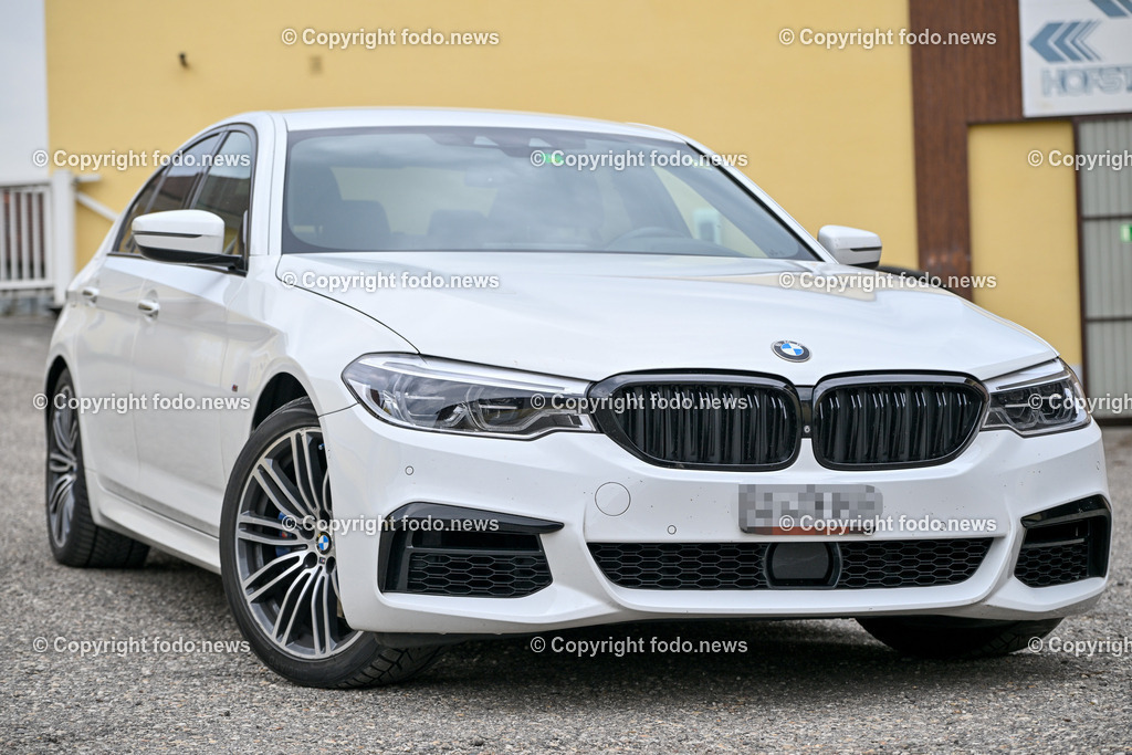 Abschleppdienst Moser_ beschlagnahmtes Raser Auto_ 21.03.2024-4 | 21.03.2024, Ansfelden, AUT, Abschleppdienst Moser, im Bild 1. beschlagnahmtes Raser Auto in Oberoestereich, BMW 530i