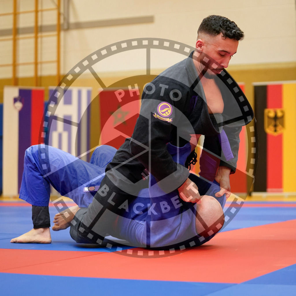 20240203PBB06823 | Fighters compete during the Brazilian Jiu-Jitsu Championship of the AJP Tour in Maintal by Frankfurt am Main, Germany, on February 2, 2024.