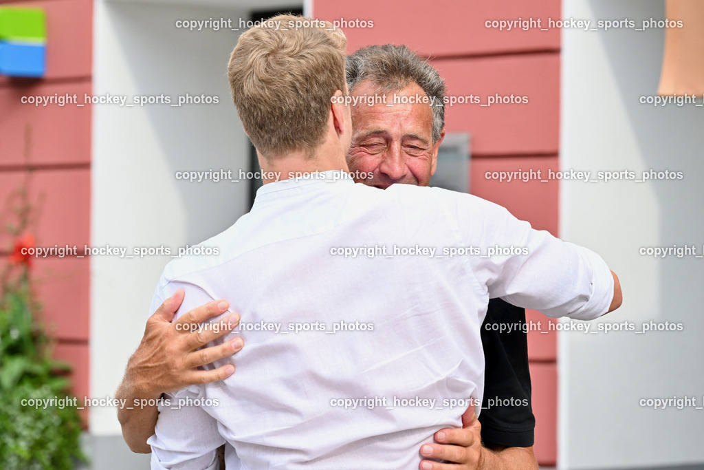 Empfang Heiko Gigler in Gmünd | Vater von Heiko Gigler, Empfang Heiko Gigler in Gmünd, Empfang Heiko Gigler in Gmünd am 14.08.2024 in Gmünd (Hauptplatz Gmünd), Austria, (Photo by Bernd Stefan)