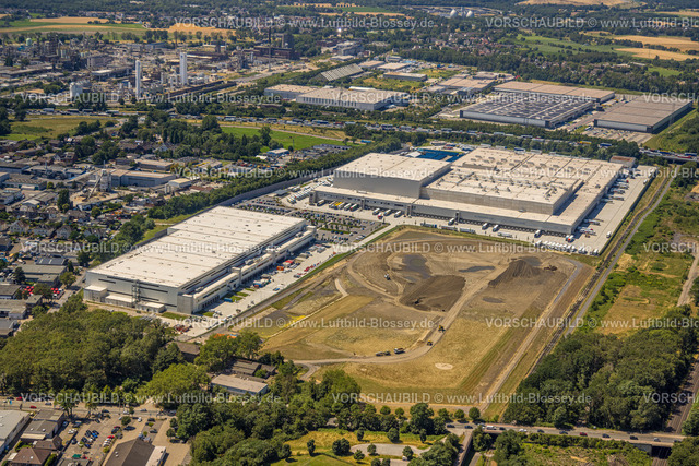 Oberhausen230705753 | Luftbild, Baustelle für Picnic E-Food-Lager am Edeka Zentrallager Logistikzentrum an der Autobahn A3, Waldteich, Schwarze Heide, Oberhausen, Ruhrgebiet, Nordrhein-Westfalen, Deutschland