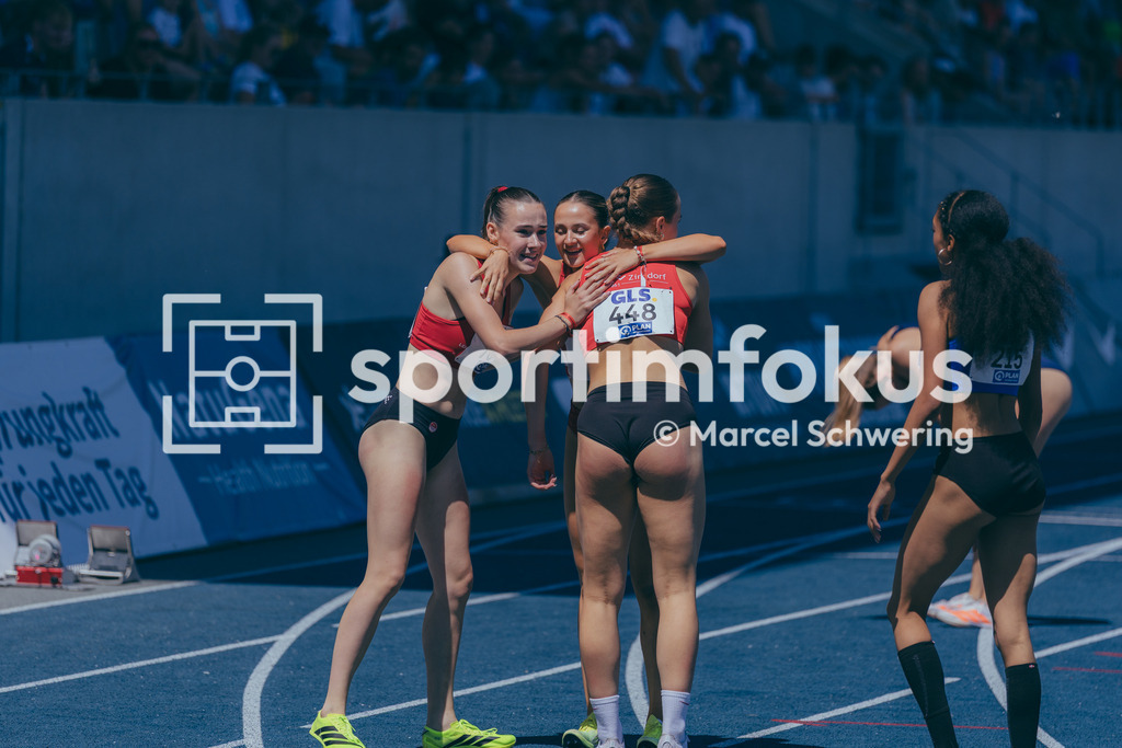 Deutsche Meisterschaften U20 / U16 2026 | Luna Fischer, VfL Eintracht Hannover, 764, Ida Carlotta Schröder, Hamburger SV, 634 und Eni Kuske, TSV Zirndorf, 448, 400-Meter-Lauf, Deutsche Meisterschaften der U20 &amp; U16 2026, Lohrheidestadion Bochum-Wattenscheid, 11.07.2026. Foto: Marcel Schwering / sportimfokus - Realisiert mit Pictrs.com