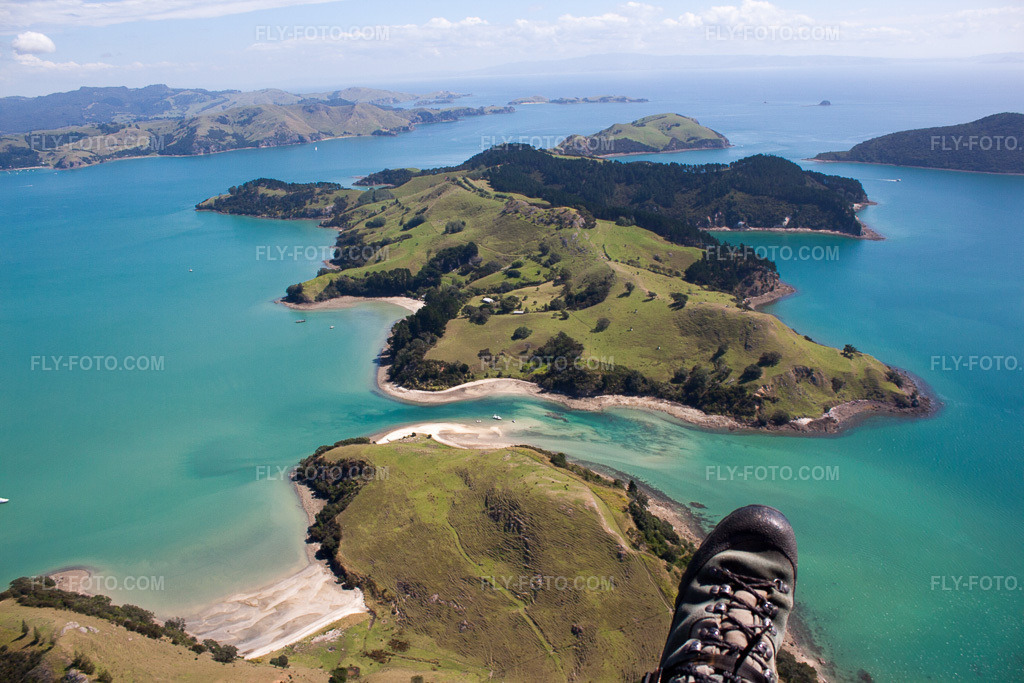 Aerial view: Coastal area of Whanganui Island in Wyuna Bay in the district Wyuna Bay in Coromandel in the state Waikato, New Zealand.Photo: IMG_55692.jpg taken on 01/12/2013 by Werner Riehm/FLY-FOTO.comResolution of the original: 4752 x 3168 px