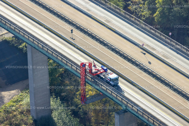 Hagen221016690 | Luftbild, Baustelle Brückenprüfung Talbrücke Brunsbecke der Autobahn A45, Dahl, Hagen, Ruhrgebiet, Nordrhein-Westfalen, Deutschland