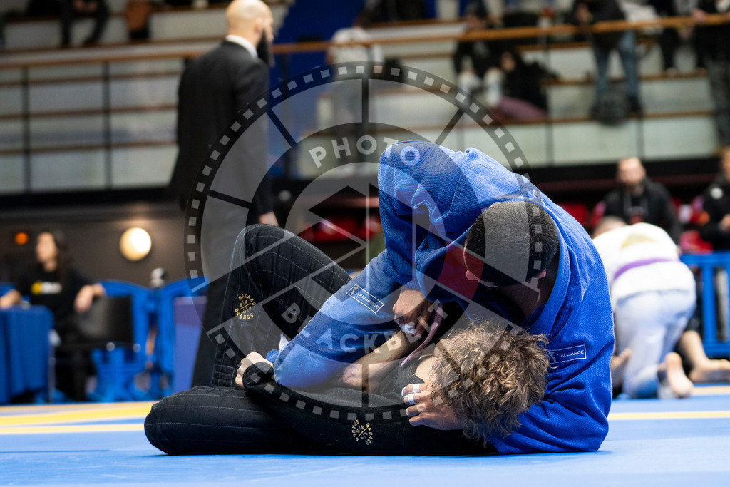 20240123PBB00088 | Fighters compete during the second day of the IBJJF European Championship in Paris, France, on January 23, 2024.