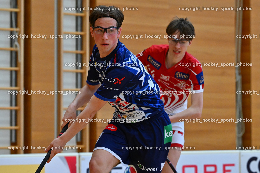 VSV Unihockey vs. KAC Floorball | #37 Aleksander Bogataj VSV Unihockey, VSV Unihockey vs. KAC Floorball, VSV Unihockey vs. KAC Floorball am 12.04.2025 in Villach (Ballspielhalle St. Martin), Austria, (Photo by Bernd Stefan)