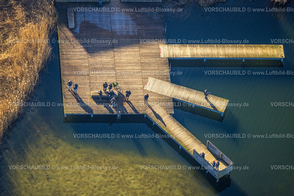 Dortmund240101024 | Luftbild, Steg am Phoenix See, Hörde, Dortmund, Ruhrgebiet, Nordrhein-Westfalen, Deutschland