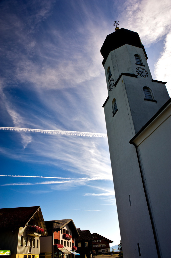 Kirche Riefensberg | Riefensberg, Austria - September 20, 2010: Kirche Riefensberg mit Hauszeile. - Realisiert mit Pictrs.com