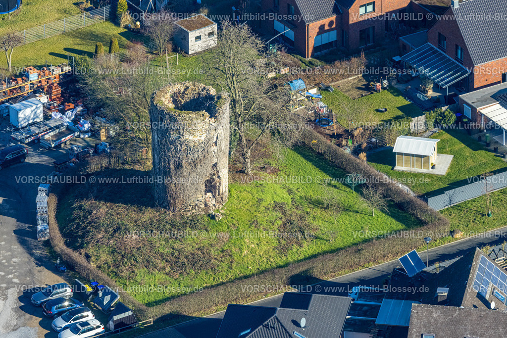 Selm230205724 | Luftbild, Turmruine der ehem. Windmühle, Selm, Münsterland, Nordrhein-Westfalen, Deutschland