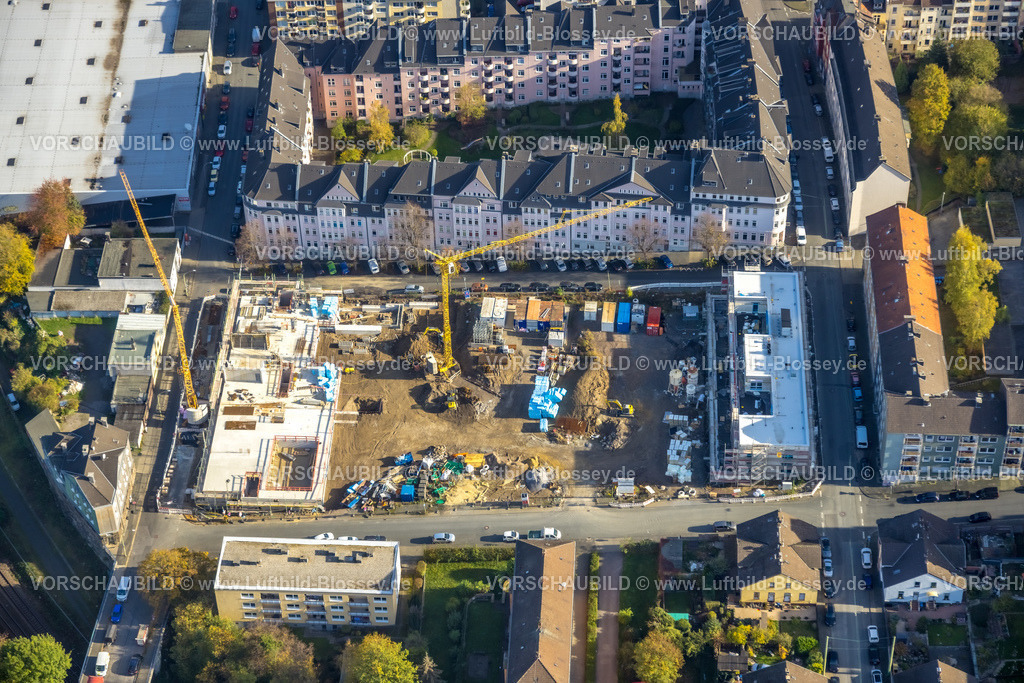Hagen221016023 | Luftbild, Baustelle am Gelände Terra 1 (ehemals Block 1) mit Neubau Schule und Kindergarten zwischen Ewaldstraße - Minervastraße - Lange Straße - Gustavstraße, Wehringhausen, Hagen, Ruhrgebiet, Nordrhein-Westfalen, Deutschland