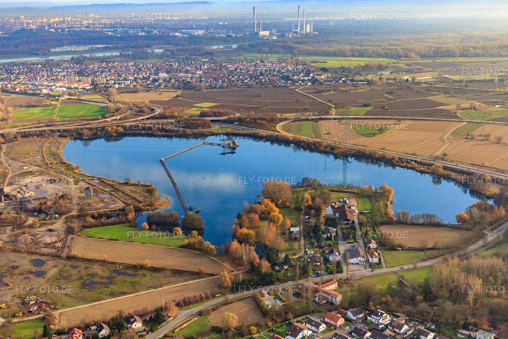 Luftbild: Halbinsel im Schauffele See in Wörth am Rhein im Bundesland Rheinland-Pfalz in Deutschland. Foto: IMG_22770.jpg vom 21.11.2009 durch Werner Riehm/FLY-FOTO.de