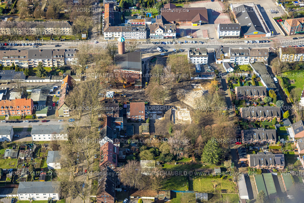 Gelsenkirchen230211145 | Luftbild, römisch-kath. St. Theresia Kirche, Baustelle an der Polsumer Straße, Hassel, Gelsenkirchen, Ruhrgebiet, Nordrhein-Westfalen, Deutschland