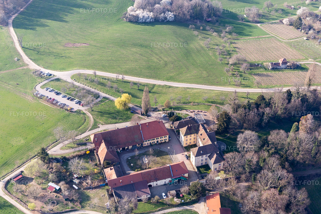 Luftbild: Jesuitenschloß in Merzhausen im Bundesland Baden-Württemberg in Deutschland. Foto: IMG_113020.jpg vom 22.03.2019 durch Werner Riehm/FLY-FOTO.de