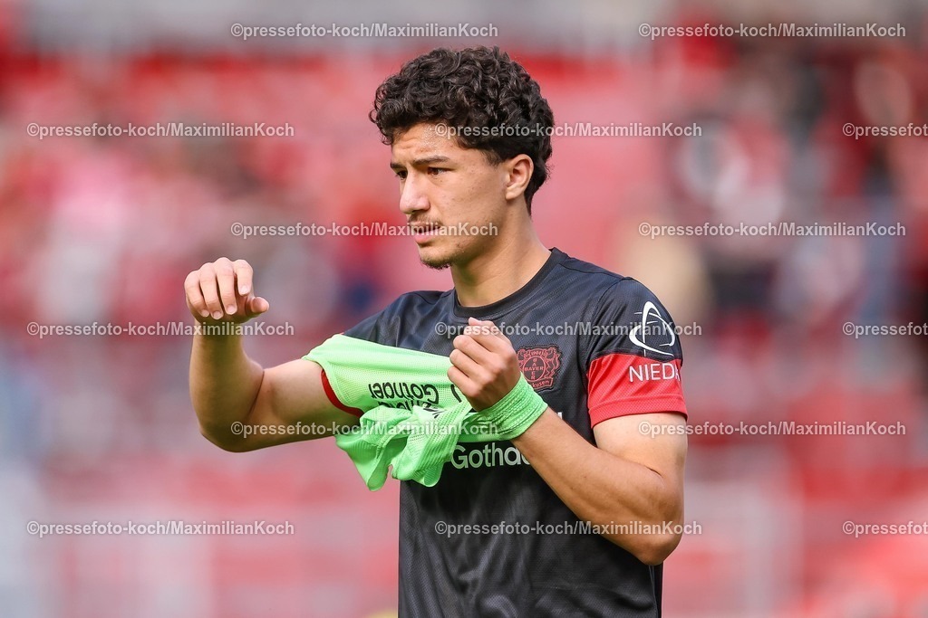 B0405082501187 | 05.08.2025, Fußball, Bayer 04 Leverkusen - Pisa Sporting Club, Testspiel, Saisoneröffnung in der BayArena, Saison 2025 2026: Ibrahim Maza (Bayer04 #30)  DFB regulations prohibit any use of photographs as image sequences and or quasi-video.