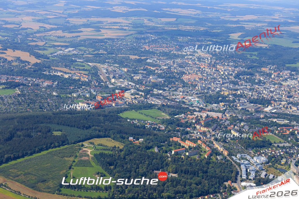 Die Luftaufnahme der Stadt Plauen wurde vom UL-Flugzeug heraus erstellt ( keine Drohne )- hohe Auflösung für beste Qualität