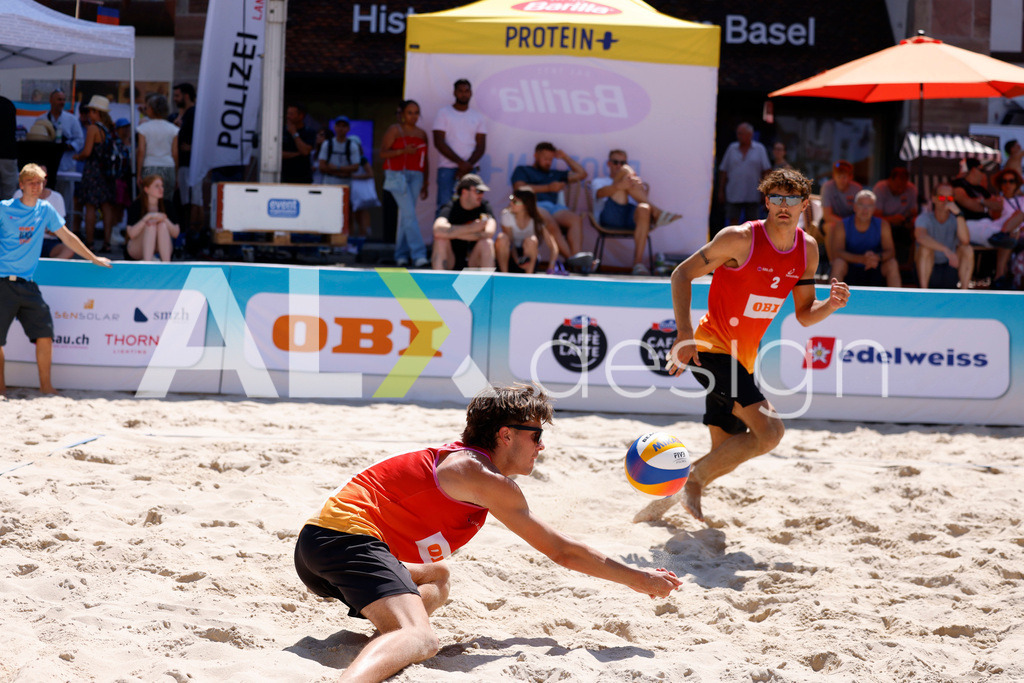 Obi BeachTour 2026 - Basel | BASEL, SWITZERLAND - JULY 18: DANIEL ALLEMANN (SUI) during the Obi BeachTour 2026 match between ALLEMANN / LEFFLER (SUI) and MASSEREY / SCHNEGG (SUI) at Barfüsserplatz on July 18, 2026 in Basel, Switzerland. - Realisiert mit Pictrs.com