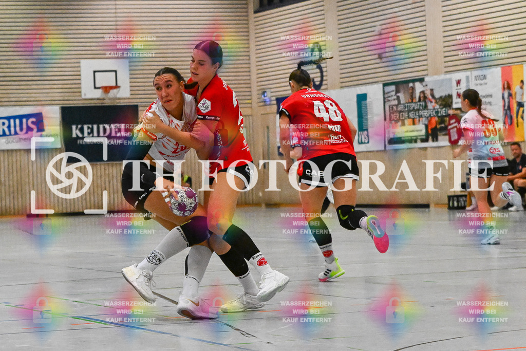 DEU, HSG Freiburg - TG Nuertingen, Handball, 2. Handball-Bundesliga, Saison 2023/2024, 04. Spieltag, Saison 2023/2024, 07.10.2023 | Zweikampf um den Ball und Laufweg zwischen Leonie Dreizler (TG Nuertingen, #23) Laura Stiehler (HSG Freiburg, #20)

DEU, HSG Freiburg - TG Nuertingen, Handball, 2. Handball-Bundesliga, Saison 2023/2024, 04. Spieltag, Saison 2023/2024, 07.10.2023

Foto: Eibner-Pressefoto/Thomas Hess