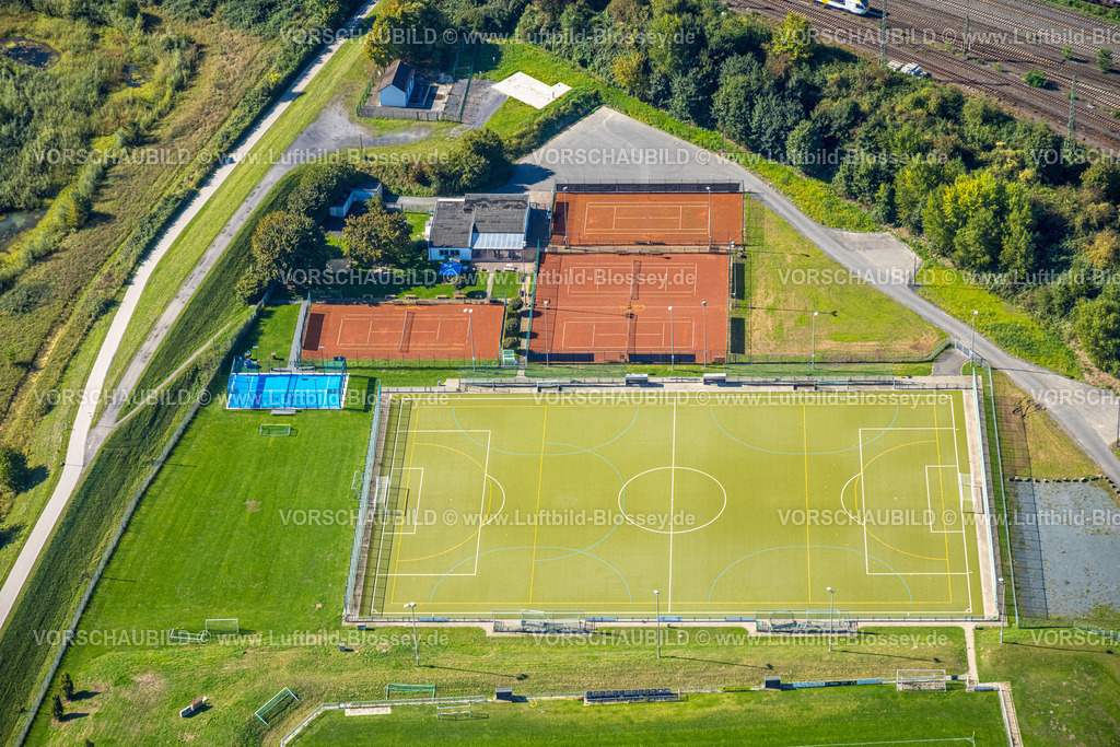 Hamm250901865 | Luftbild, Sportanlage Fußballstadion BV 09 Hamm, Tennisplätze Hockey- und Tennisclub Hamm, Padel Tennis, zwischen Eisenbahnlinie und Brücke Münsterstraße B63, Stadtbezirk Heessen, Hamm, Ruhrgebiet, Nordrhein-Westfalen, Deutschland