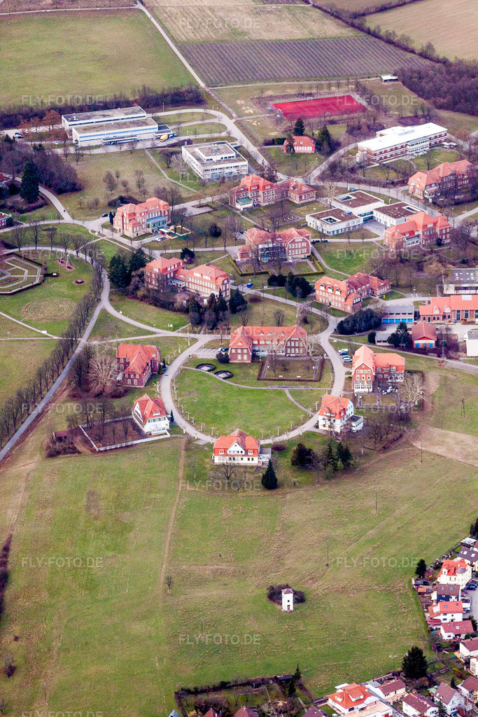 Luftbild: Klinikgelände des Psychiatrischen Zentrum Nordbaden im Ortsteil Altwiesloch in Wiesloch im Bundesland Baden-Württemberg in Deutschland. Foto: IMG_24765.jpg vom 27.02.2010 durch Werner Riehm/FLY-FOTO.de