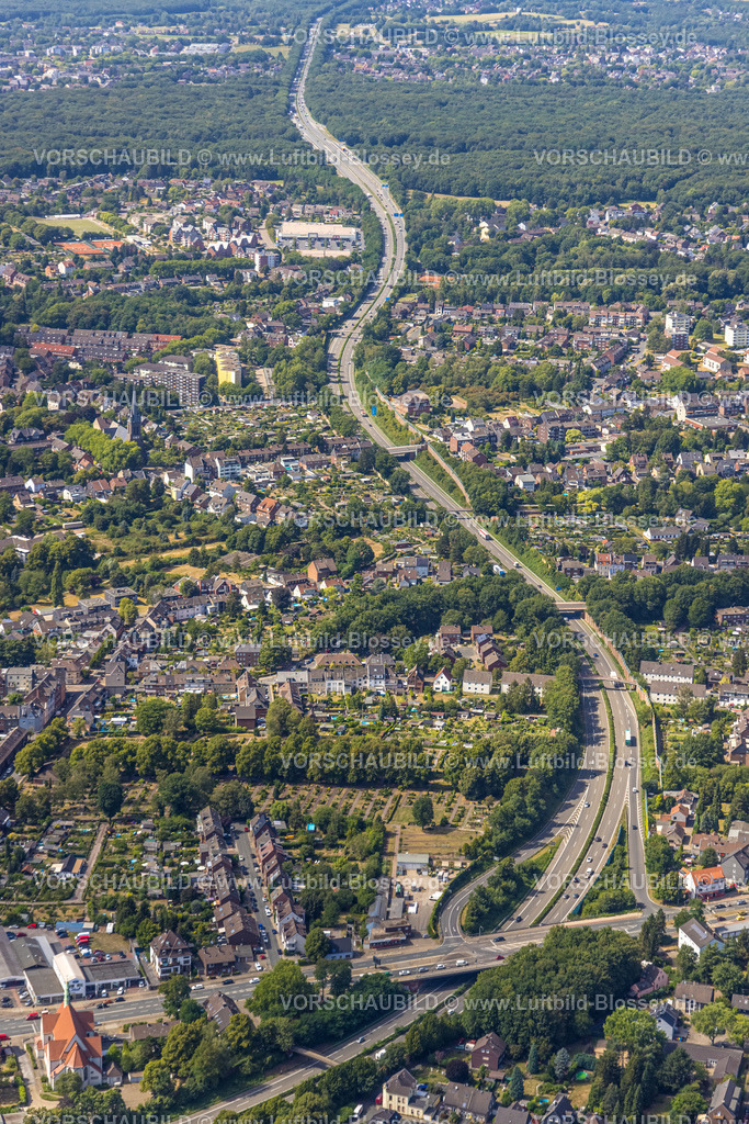 Oberhausen220800730 | Luftbild, Schlangenförmige Autobahn A516 an der Anschlussstelle Oberhausen-Sterkrade, Tackenberg West, Oberhausen, Ruhrgebiet, Nordrhein-Westfalen, Deutschland