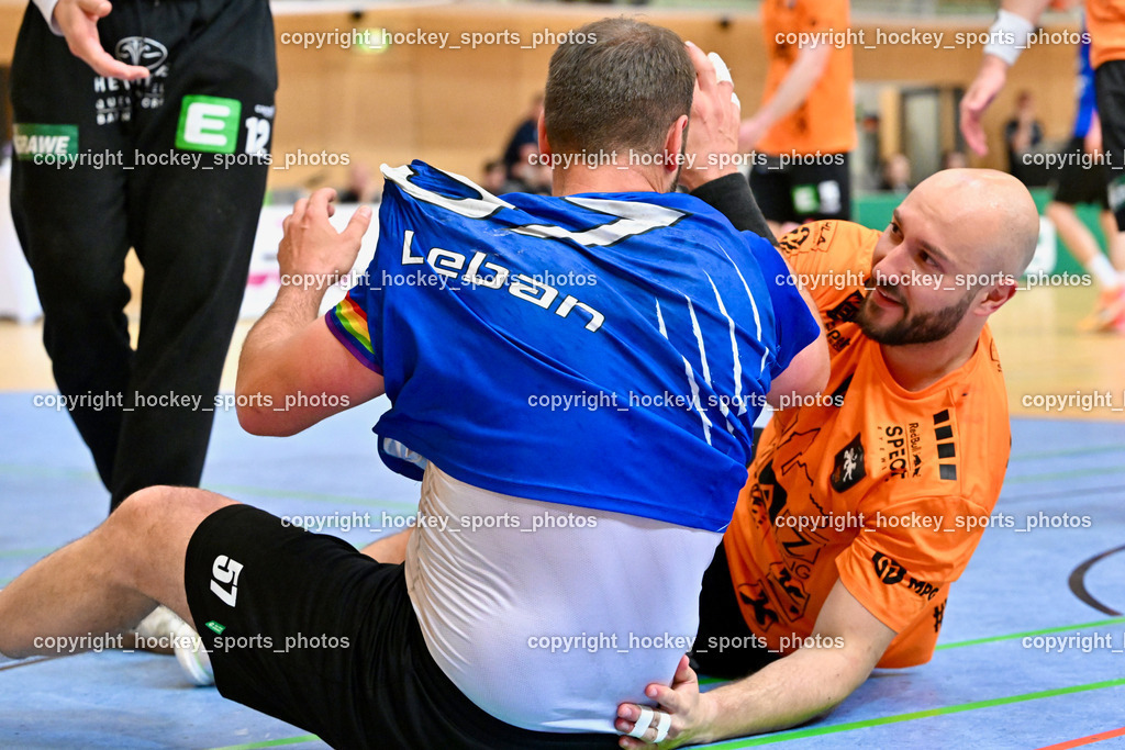 SC Ferlach vs. HSG Holding Graz | #66 RASCHID Ramon HSG Graz, #57 LEBAN Patrik SC Ferlach, SC Ferlach vs. HSG Holding Graz, SC Ferlach vs. HSG Holding Graz am 24.05.2025 in Ferlach (Ballspielhalle Ferlach), Austria, (Photo by Bernd Stefan)