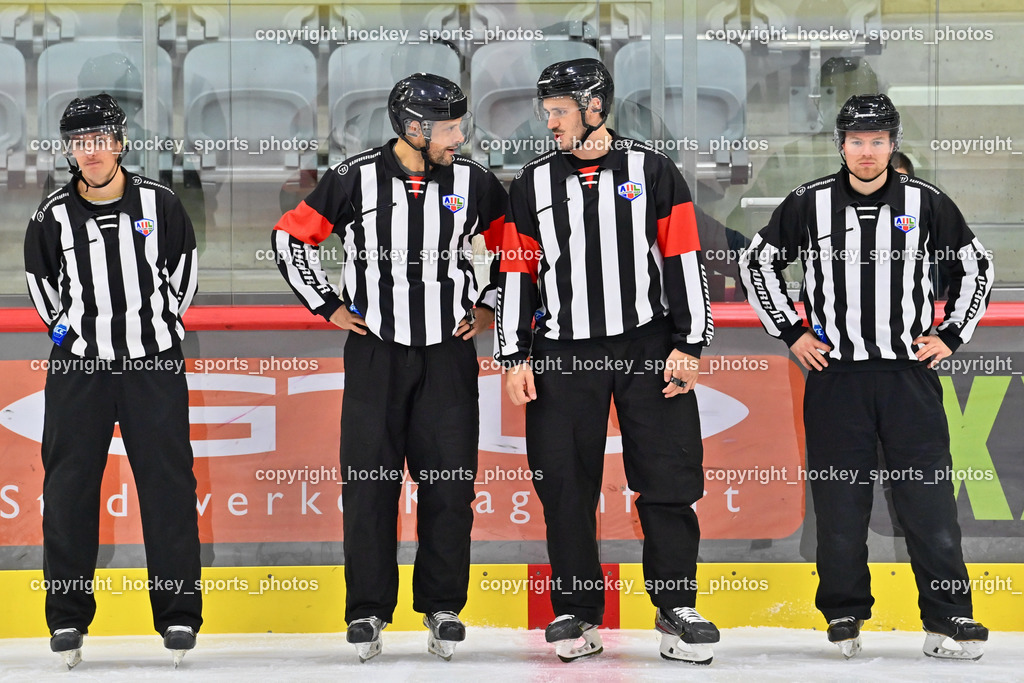 EK Zeller Eisbären vs. EC KAC Future Team 5.11.2022 | MURNIK Petja, LEHNER Moritz, MILOVANOVIC Jakob, MATTHEY Philipp, Referees