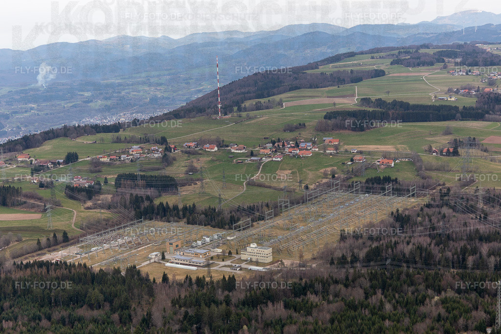 Umspannwerk Heidenwuhr in Egg | Luftbild: Umspannwerk Heidenwuhr in Egg im Ortsteil Egg in Rickenbach im Bundesland Baden-Württemberg in Deutschland. Foto: IMG_120157.jpg vom 17.03.2020 durch ©2025 Werner Riehm fly-foto.de/copyright - Realisiert mit Pictrs.com