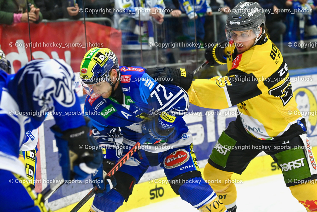 EC IDM Wärmepumpen VSV vs. HC Pustertal | #72 HUGHES John EC VSV, #55 Zanatta Luca HC PUSTERTAL, EC IDM Wärmepumpen VSV vs. HC Pustertal, EC IDM Wärmepumpen VSV vs. HC Pustertal am 15.11.2024 in Villach (Stadthalle Villach), Austria, (Photo by Bernd Stefan)
