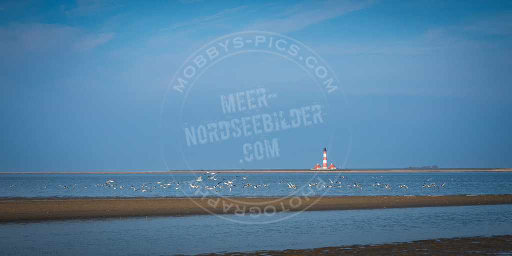 Westerhever Leuchtturm | Leuchtturm vom strand aus